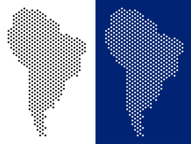 Noktalı Güney Amerika harita