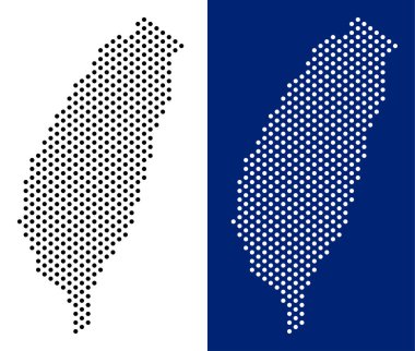 Noktalı Tayvan ada Haritası