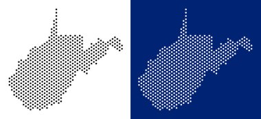 Noktalı West Virginia devlet harita