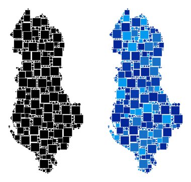 Blue Version ile noktalı Arnavutluk Haritası