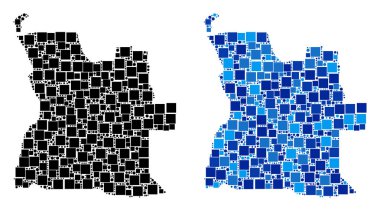 Blue Version ile noktalı Angola Haritası