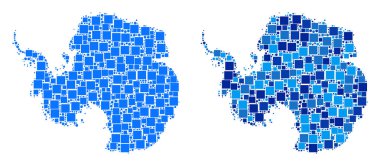 Nokta Antarktika harita ile mavi sürüm