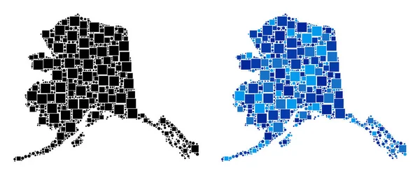 Mapa pontilhado do Alasca com variante azul — Vetor de Stock
