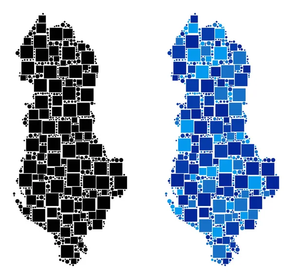 Blue Version ile noktalı Arnavutluk Haritası