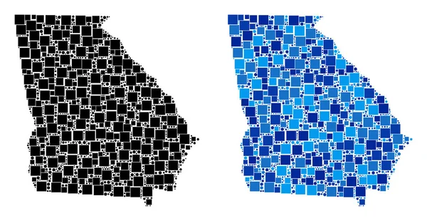 Blue Version ile noktalı Amerikan devlet Gürcistan harita