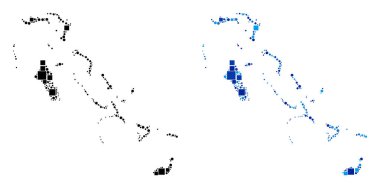 Mavi varyant ile noktalı Bahama Adaları harita