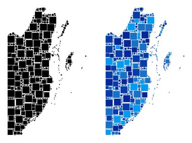 Mavi varyant ile noktalı Belize Haritası
