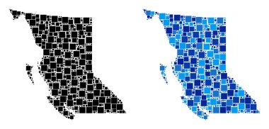 Mavi varyant ile nokta British Columbia eyaletinde harita