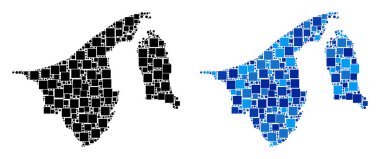 Blue Version ile noktalı Brunei harita