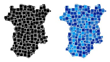 Mavi varyant ile noktalı Çeçenistan harita
