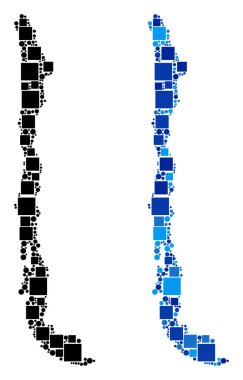Nokta Şili harita ile mavi sürüm
