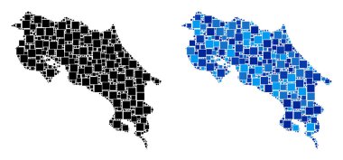 Blue Version ile noktalı Kosta Rika harita