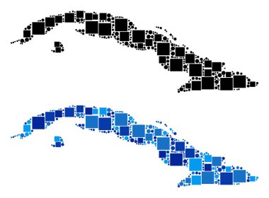 Nokta Küba harita ile mavi sürüm