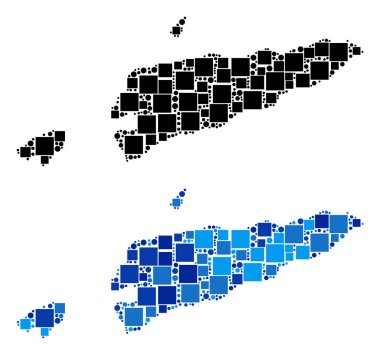 Blue Version ile noktalı Doğu Timour harita