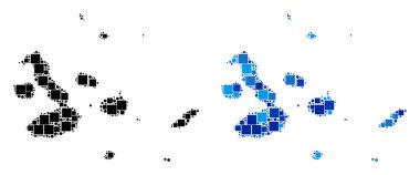 Blue Version ile noktalı Galapagos Adaları harita