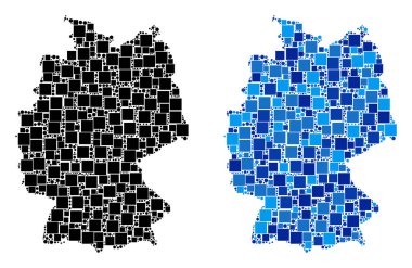 Mavi varyant ile noktalı Almanya Haritası