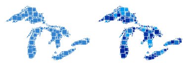 Blue Version ile noktalı büyük göller Haritası