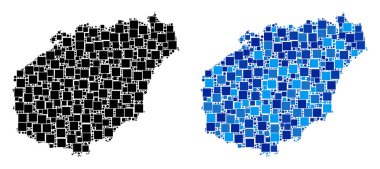 Mavi varyant ile nokta Hainan Adası Haritası