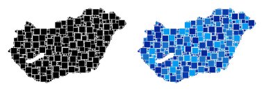 Mavi varyant ile nokta Macaristan harita