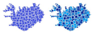 Nokta İzlanda harita ile mavi sürüm