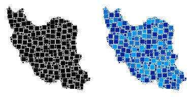 Blue Version ile noktalı Iran Haritası