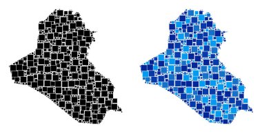 Mavi varyant ile noktalı Irak harita