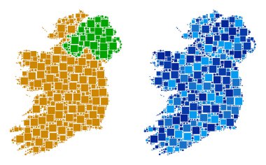 Mavi varyant ile noktalı İrlanda ülkeler harita