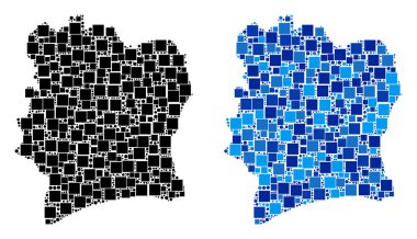 Mavi varyant ile nokta Fildişi Sahili haritası