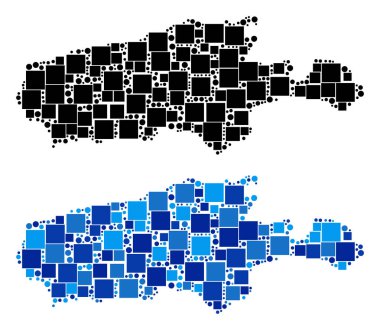 Mavi varyant ile noktalı Kanguru Adası Haritası