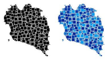 Blue Version noktalı Koh Samui Tayland Adası Haritası