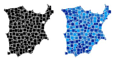 Mavi varyant ile noktalı Koh Samui Haritası