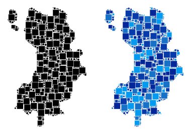 Blue Version ile noktalı Koh Tao Tayland Adası Haritası