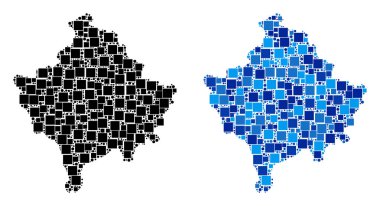 Nokta Kosova harita ile mavi sürüm