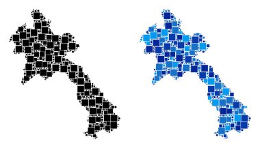 Mavi varyant ile nokta Laos Haritası