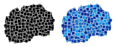 Blue Version ile noktalı Makedonia harita