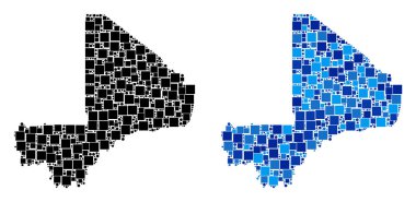 Mavi varyant ile noktalı Mali harita