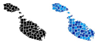 Mavi varyant ile nokta Malta Island harita