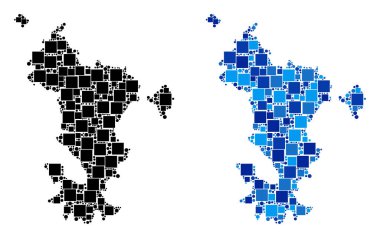 Mavi varyant ile nokta Mayotte Adası Haritası