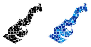 Mavi varyant ile nokta Monako Haritası