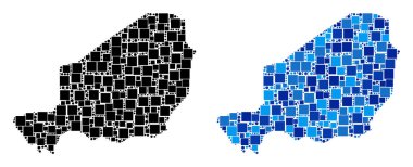 Blue Version ile noktalı Nijer Haritası