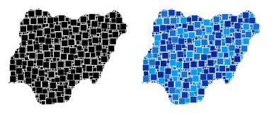 Mavi varyant ile nokta Nijerya harita