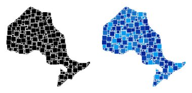 Mavi varyant ile noktalı Ontario Eyaleti harita