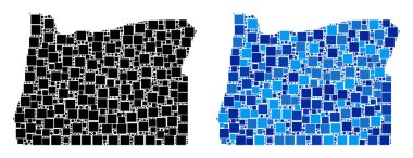 Mavi varyant ile noktalı Oregon State harita