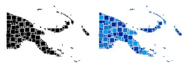 Blue Version nokta Papua Yeni Gine Haritası