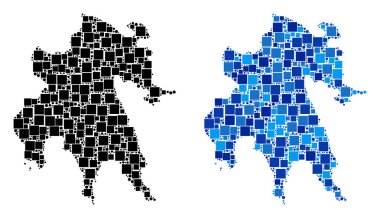 Blue Version ile noktalı Mora Yarımadası Haritası