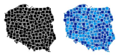 Blue Version ile noktalı Polonya harita