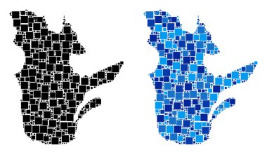 Blue Version ile noktalı Quebec eyaleti harita