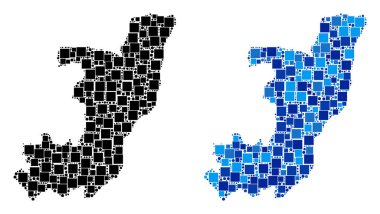 Noktalı Cumhuriyeti mavi varyant ile Kongo Haritası