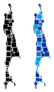 Blue Version nokta Sakhalin Adası Haritası