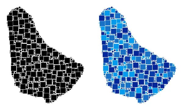 Blue Version ile noktalı Barbados Haritası